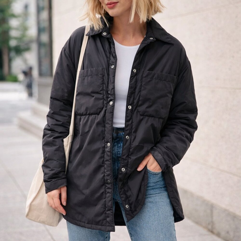 ✿ ZARA Oversized Water-Repellent Insulated Shacket | XS (Fits S–M)
